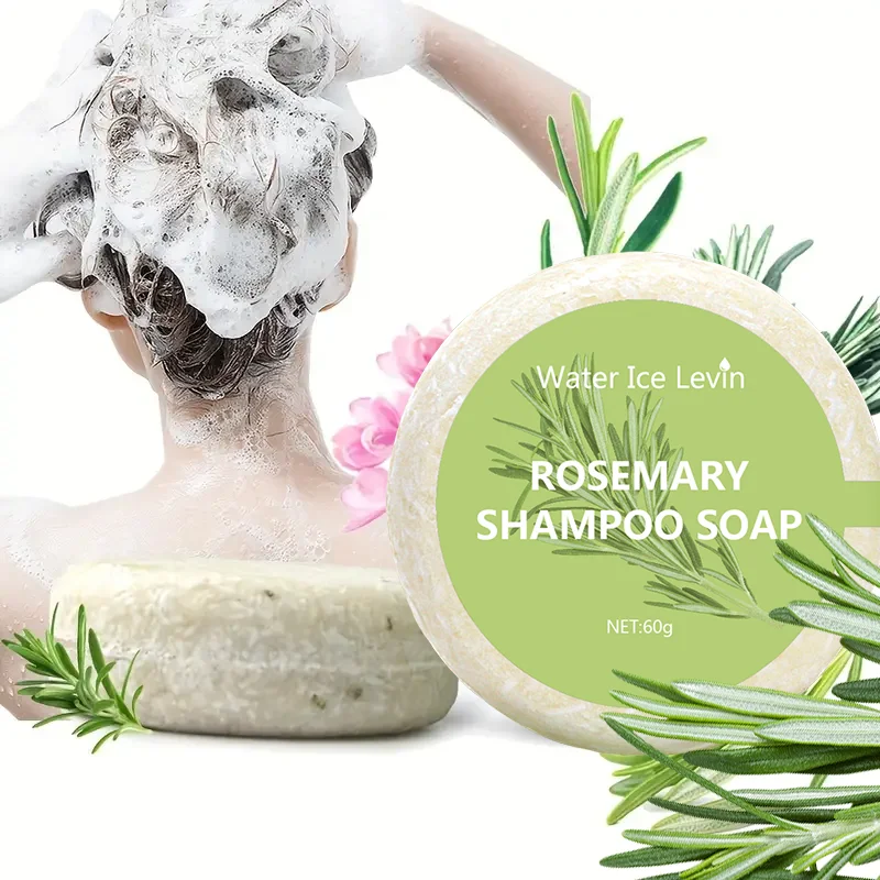 Water Ice Levin Rosemary Shampoo Soap Reduce Hair Shedding Strengthen Roots Daily Scalp Cleansing 60g