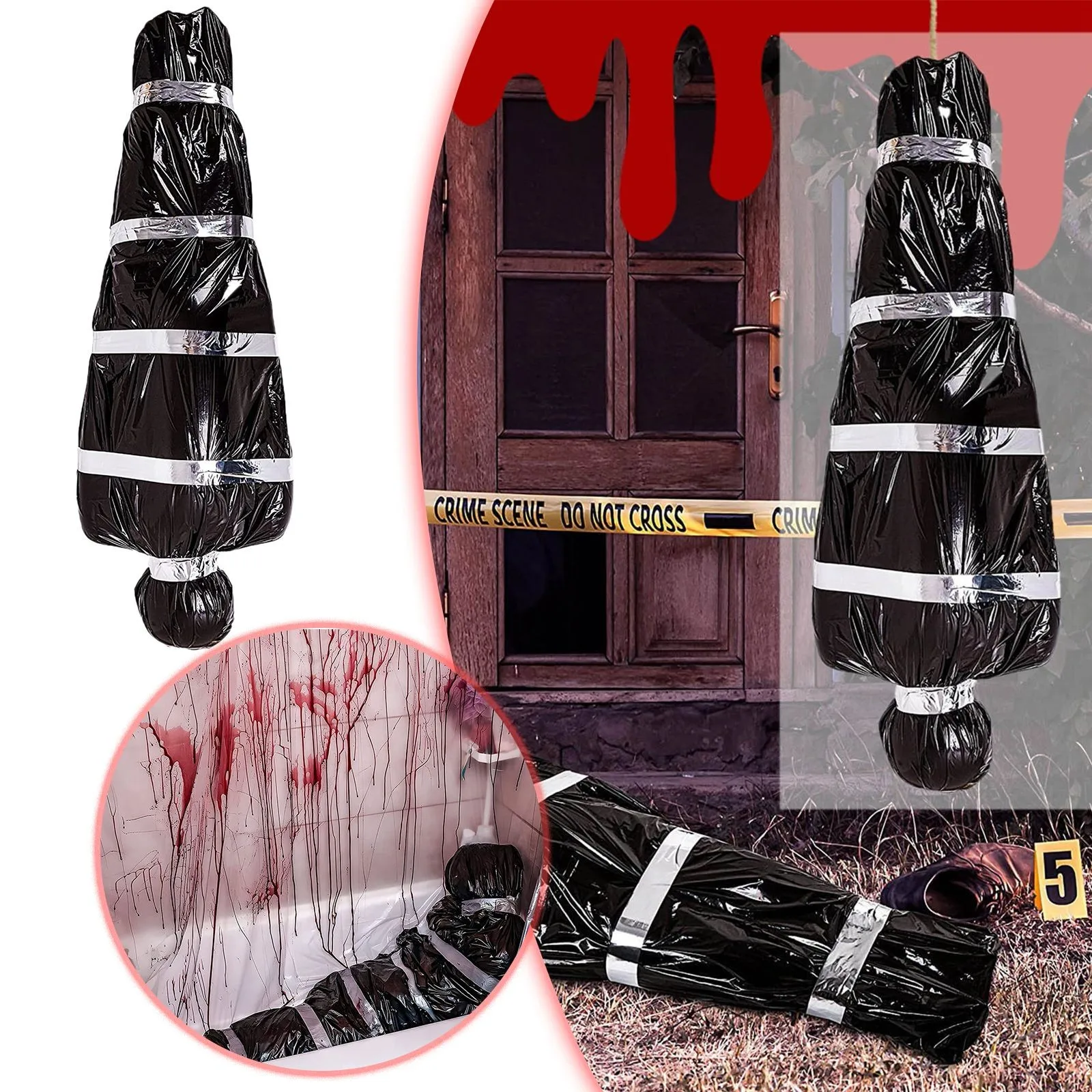 Halloween Decorations Props Bag Scary Halloween Outdoor Props Creepy Decorations DIY Assembly For Halloween Photo Backpack Small