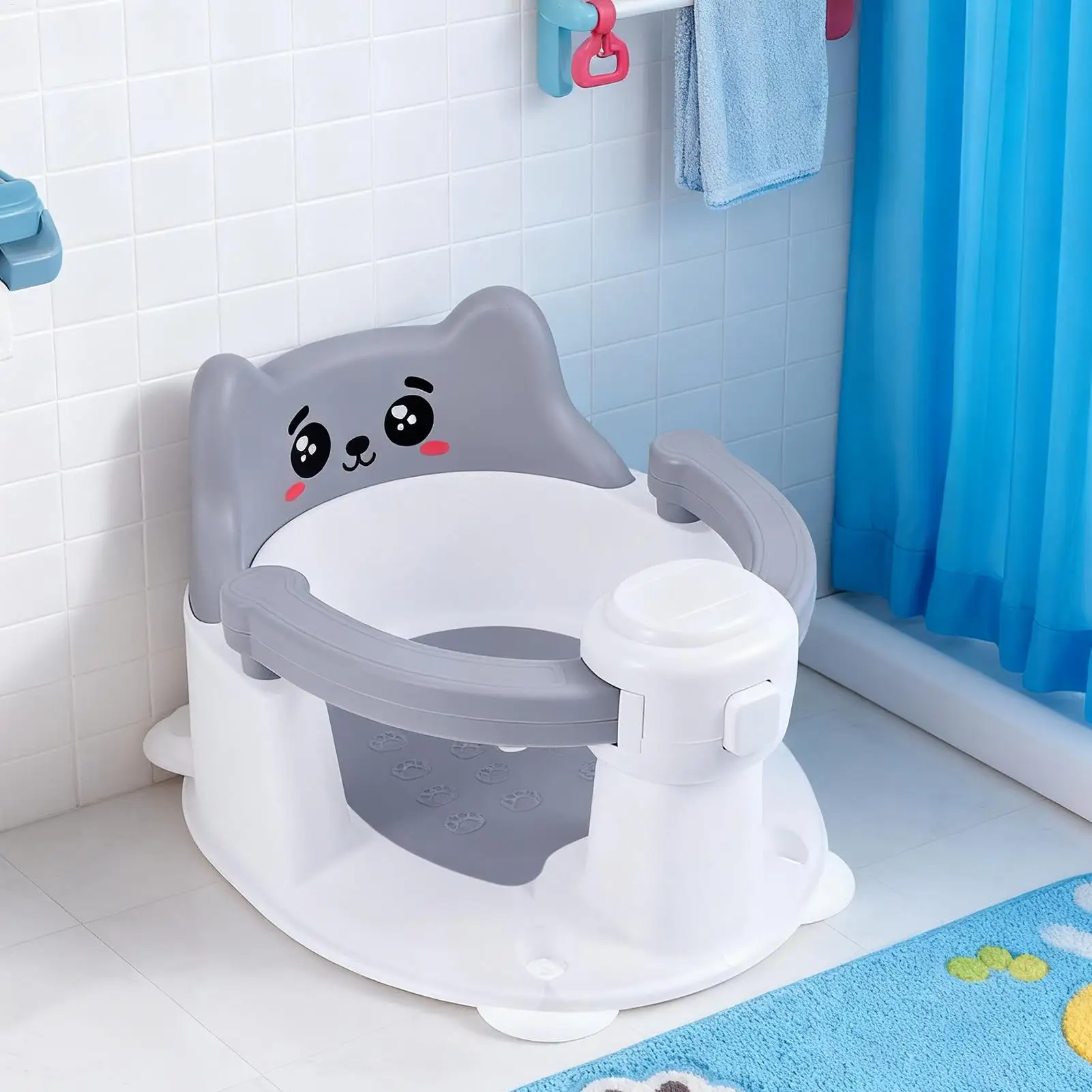 

Детский стульчик для ванны, противоскользящее сиденье для ванны для малышей, сидячий стул для ванны с присоской для купания детей 6-24 месяцев