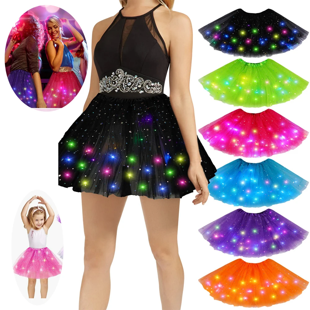 LED Tulle Tutu Skirt Light Up for Girls Women Ballet Dance Festival  Cosplay Costumes Glow in The Dark Party Kids Fairy  Gifts