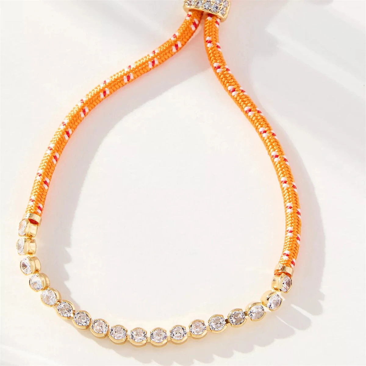 3-teiliges Modisches Mehrfarbiges Geflochtenes Seil-Armband mit Zirkon-Tenniskette, Handgefertigt und Verstellbar für Damen – Detail 7