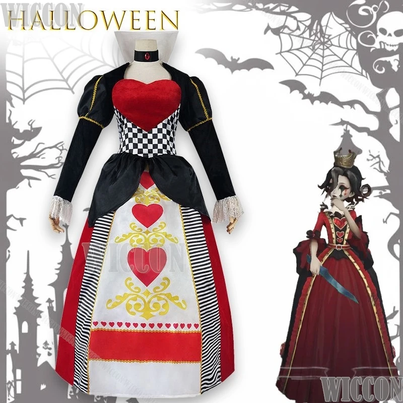 

Костюм принцессы на Хэллоуин, элегантный костюм королевы сердец, Алиса, красная королева, сексуальный королевский косплей, наряд Comic Con, женское платье, наряд