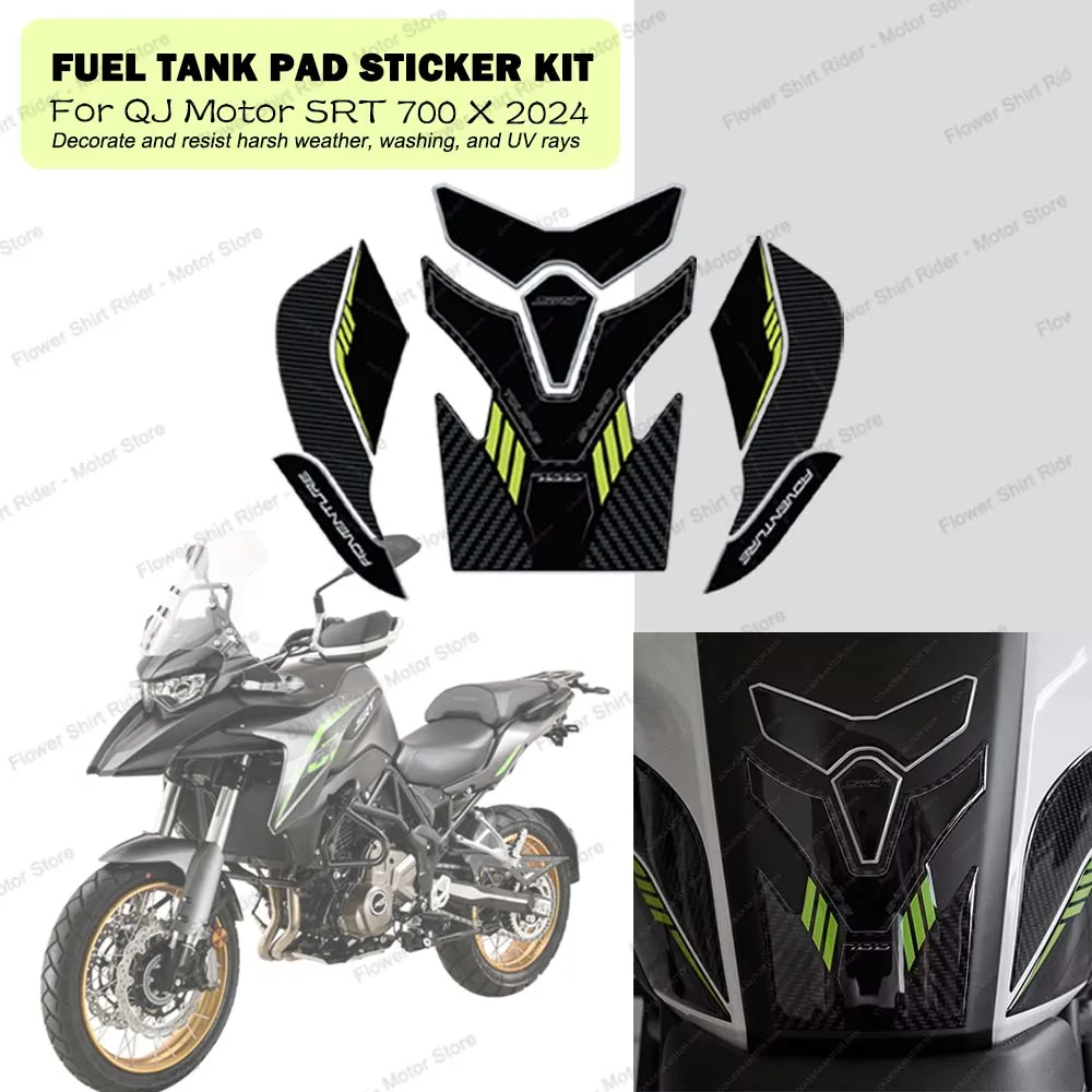 3D Gel Resin Sticker Waterproof Scratch-Resistant Motorcycle Tank Pad Kit Protective Sticker for QJ Motor SRT 700 X 700X 2024