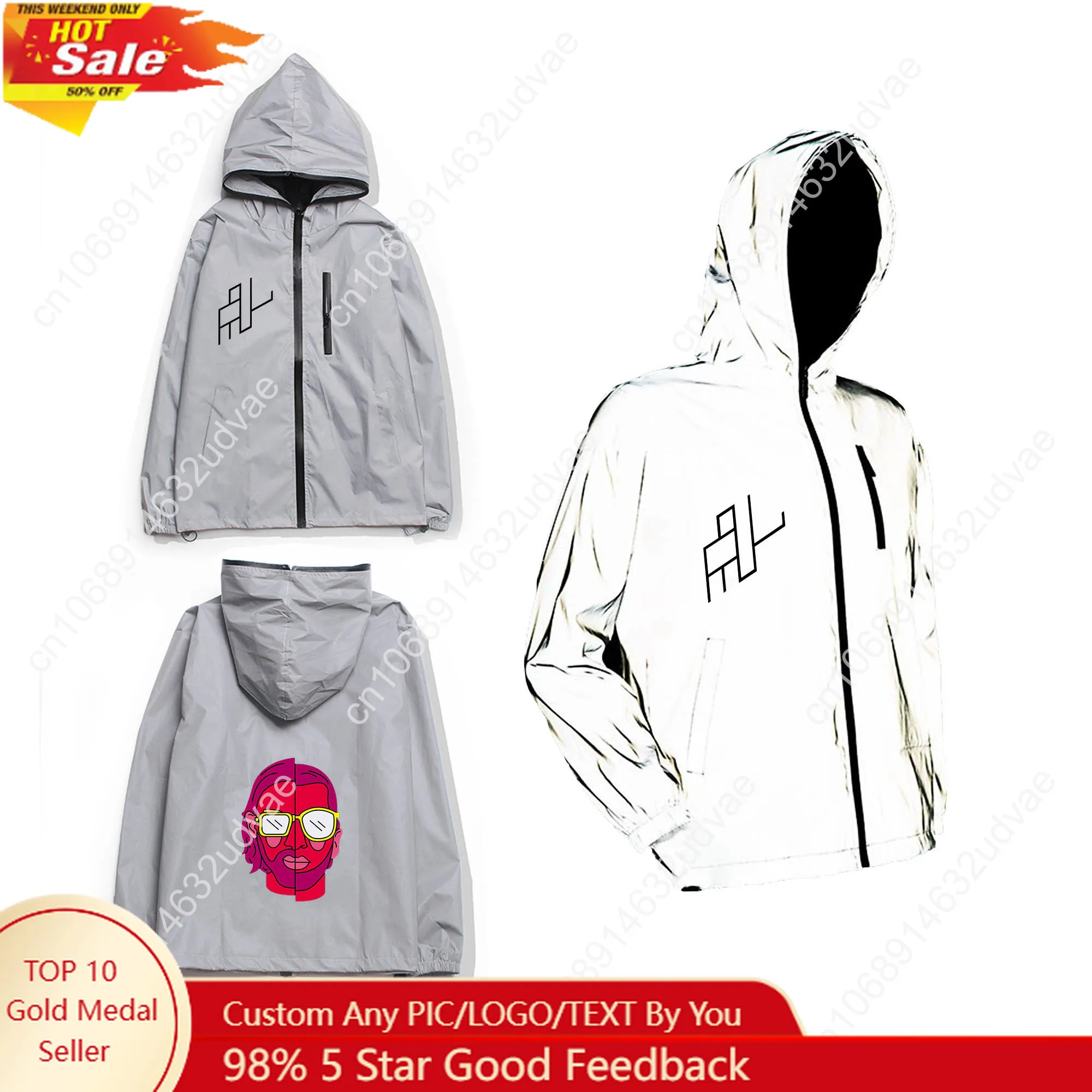 

Le Monde Chico Reflective Jacket PNL Album French Rapper Men Women Youth Coat Zipper Hooded Sweatshirt Windbreaker Custom TOPS