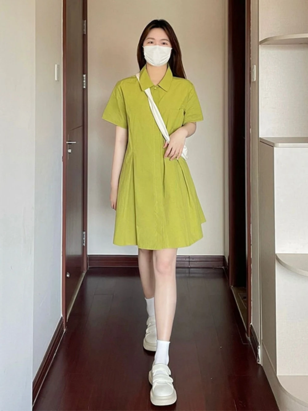 Übergröße Damen Kurzarm-Kleid – Korean Style A Line Shirt Dress Bewertung und Preis