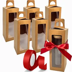 5pcs Gift Boxes with 1roll 24 Yard Ribbon for Sublimation Glass Exhibition Box for 12 Oz-25 Oz Tumbler Gift Box for Sublimation