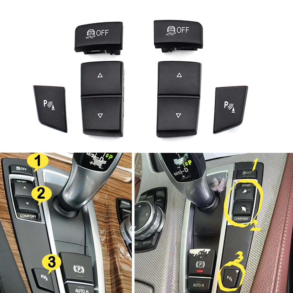 Interior Car Antislip OFF Sport Comfort Model Radar Parking Switch Button For BMW 5 6 X3 X4 Series F10 F11 F06 F12 F13 F25 F26