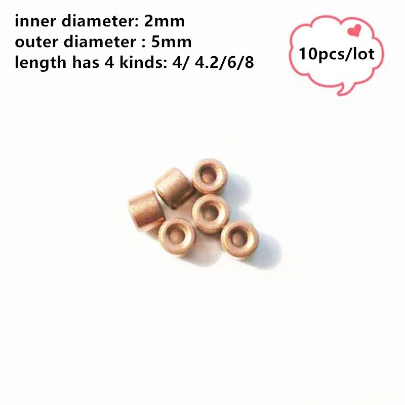 10pcs/lot Inner Diameter 2 Outer Diameter 5 Small Bearing Bushing Guide Sleeve Precision Mini Powder Metallurgy Oil Bearing gear