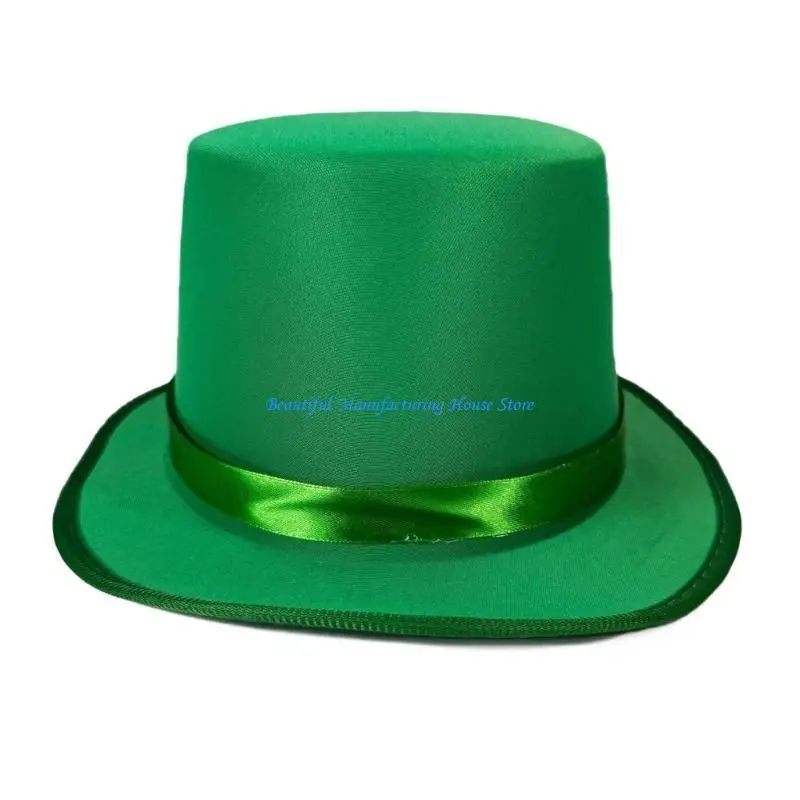 E56A Bright Top Hat for Musical Festival Adult All Matchiing Party Hat Unisex Headwear Stage Show Hat Roleplaying Tall Hat
