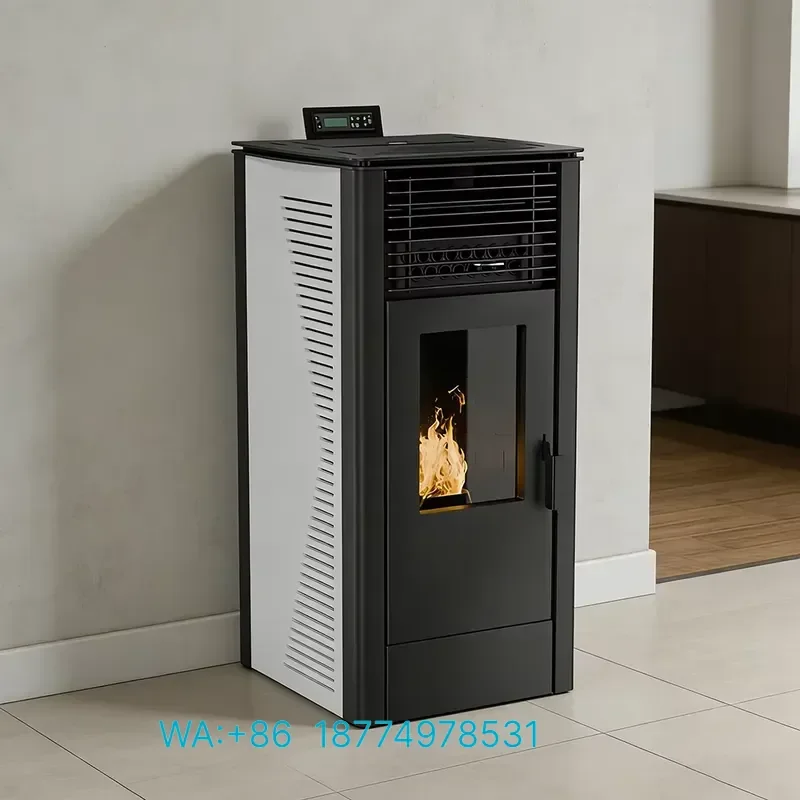 for PANSEE PK-120 Steel European Style Pellet Stove Insert Indoor Heater Remote Control Modern Design Home Villa Apartment