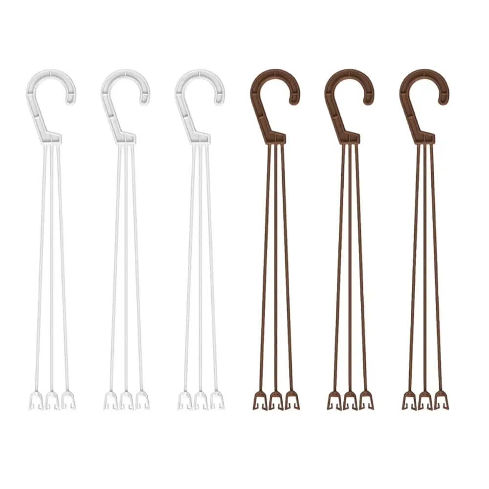 

Подвесные кашпо для растений - пластиковые подвесные горшки для комнатных и уличных растений - держатели для цветов с крючками, белые (3 шт.) и коричневые