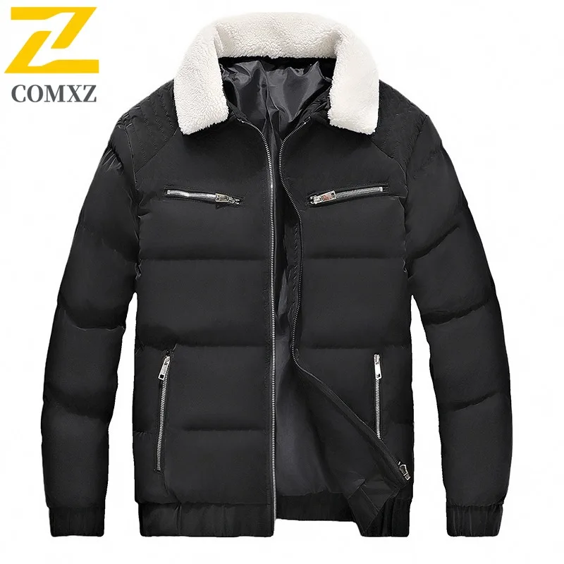 COMXZ الوقوف طوق قسط وسادة مبطنة 2025 الرجال الكورية نمط ضوء سترة رحلة الترفيه الباردة والدليل على الشتاء سترة واقية جديدة