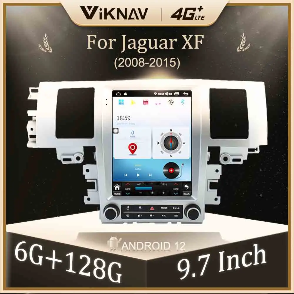 

9,7-дюймовый автомобильный радиоприемник Carplay Android 12 для Jaguar XF 2008-2015, авто стерео GPS-навигация, мультимедийный видеоплеер, сенсорный экран