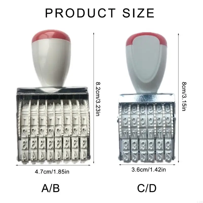 L4MB Number Stamp Business Stamp Roller Office Stamp Rolling Number Stamp Date Stamp Multifunction Rubber Stamp