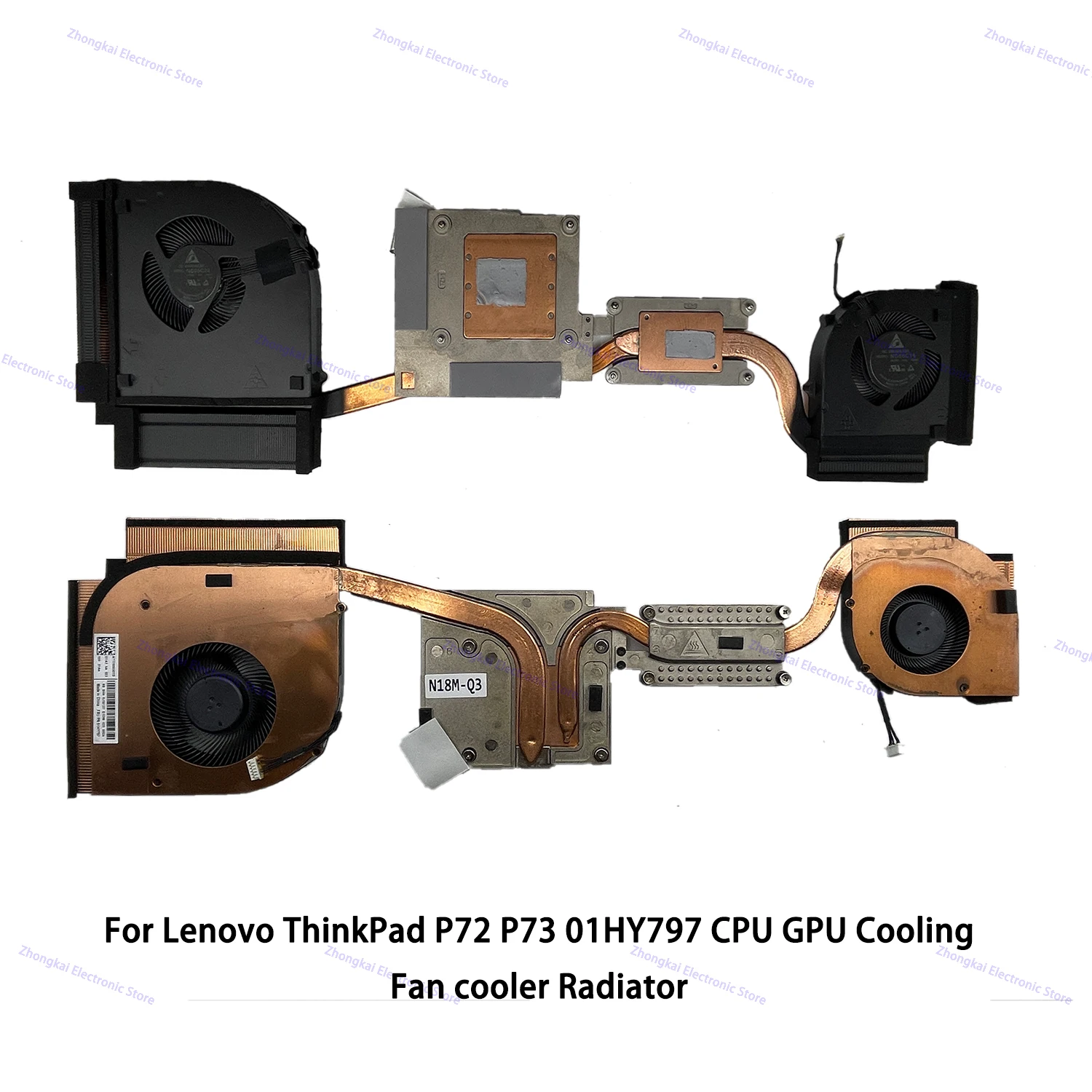 New Original For Lenovo ThinkPad P72 P73 Laptop CPU GPU Cooling Fan Cooler Radiator AT170003DT0 01HY797