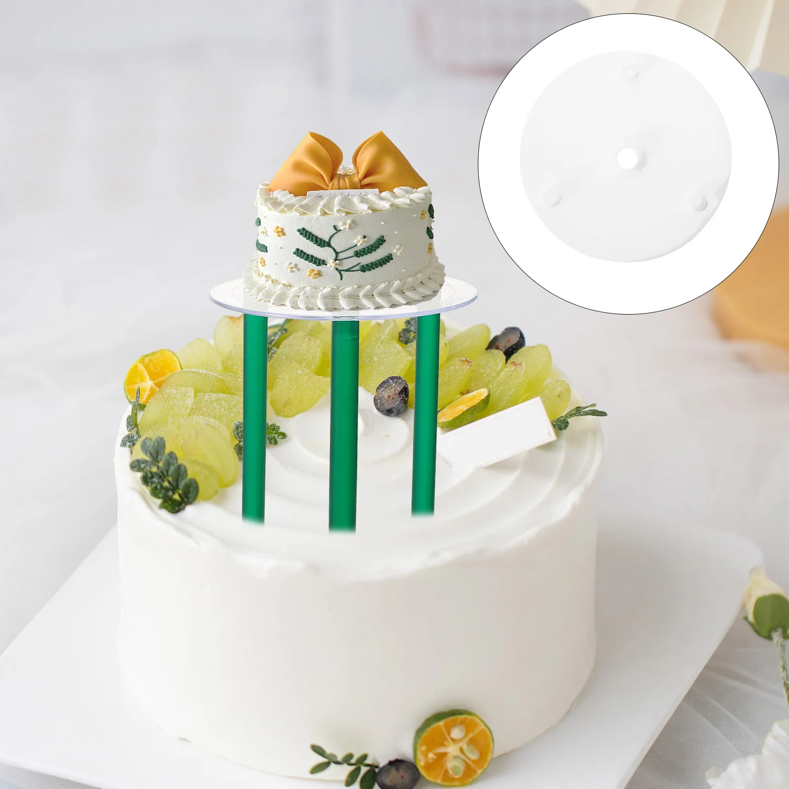 

5pcs Cake Support St Reusable Plastic Round Separation Tiered Boards for Cakes 6 Inch Stable Circular Shape Smooth
