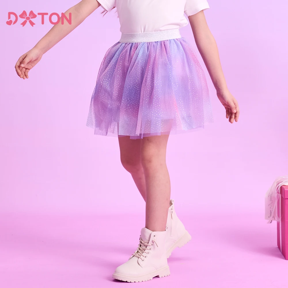 

DXTON Toddler Girls Gradient Skirt Four Season Children Casual Clothing Blingbling Tulle Princess Mini Skirt Kids Party Costumes