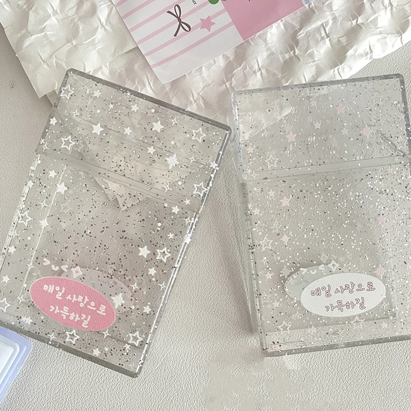 INS Transparent Ins Photocard Holder Storage Box Flip Storage Box Classification Small Card Organizer Storage Case Stationery