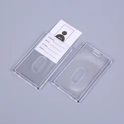 1 pz custodia per carta porta badge trasparente acrilico fabbrica azienda personale dell'ufficio identificazione dei dipendenti nome tag passare bus card sleeve