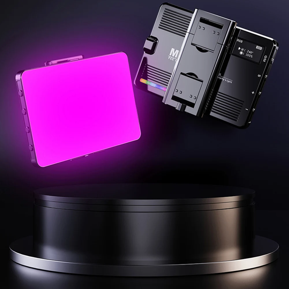 3000-9900K 1500mAh LED الفيديو الضوئي عكس الضوء التصوير ملء في مصباح نوع C قابلة للشحن RGB كاميرا LED مصباح لوح للفيديو