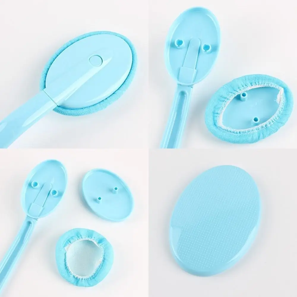 Long Handle Bath Body Brush Replaceable Applicator Pads Easy Reach Body Lotion Applicator Anti-slip Hanging Hole