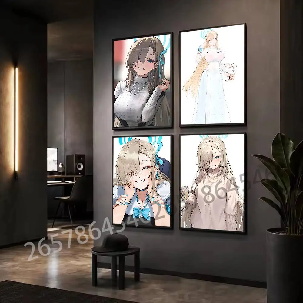 A-asuna ichinose Poster Self-adhesive Art Waterproof Paper Sticker Coffee House Bar Room Wall Decor