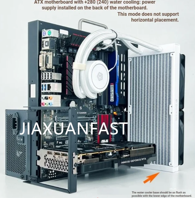 Dual-channel EATX multi-card portable wall-mountable water-cooled air-cooled chassis
