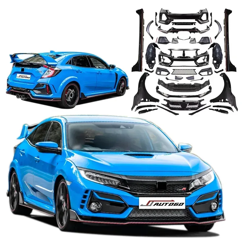 

Auto Facelift Refit Body Kit CV FC1 FK7 2016-2020 Update to Racing Wide FK8 Type-R Style Front+Rear Bumper+Skirt