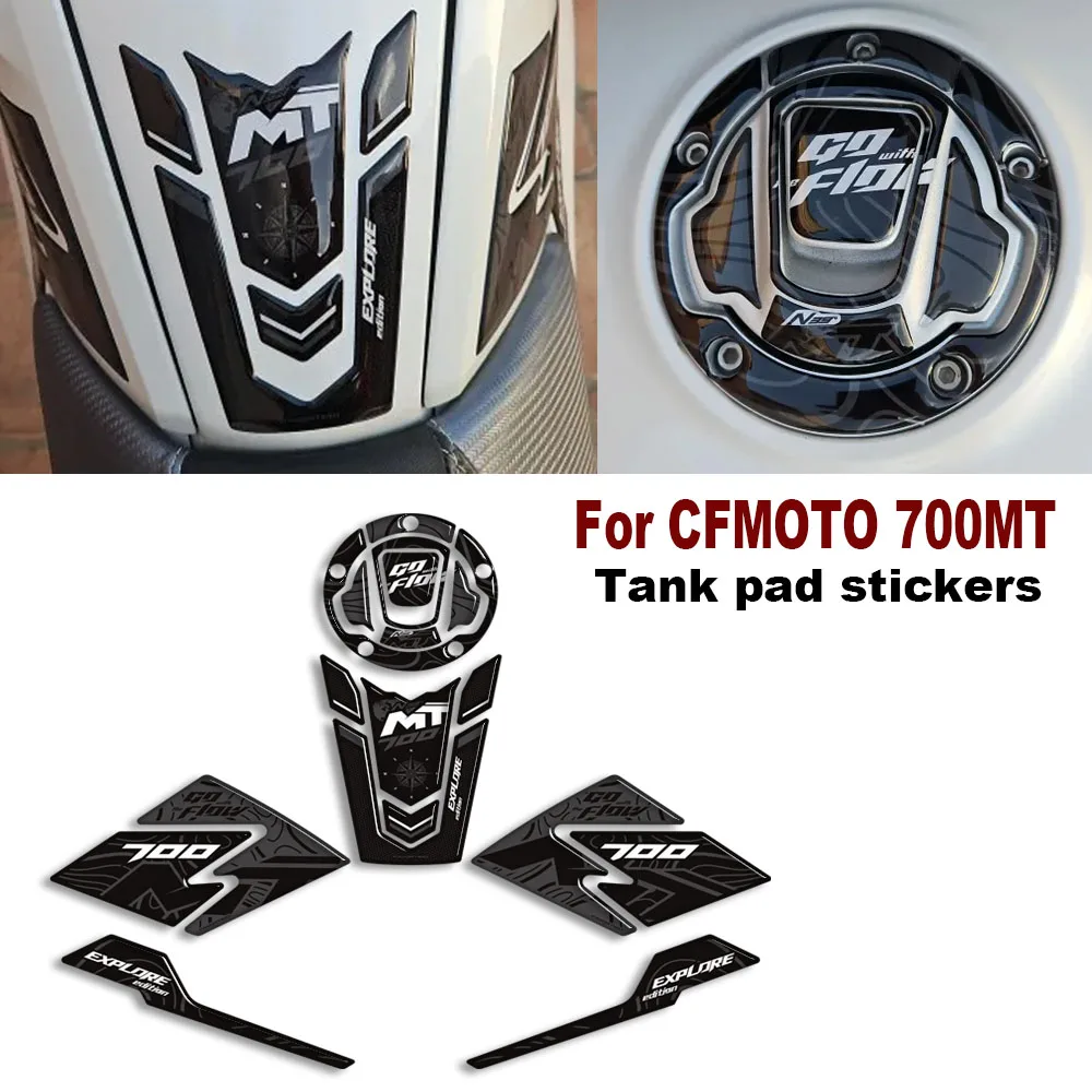 

﻿ Для CFMOTO 700MT 700 MT Touring Bike Adventure ADV мотоциклетные наклейки на топливный бак 3D гель защитные наклейки комплект