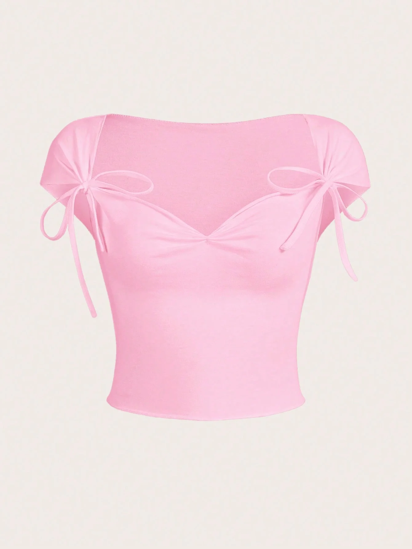 Spring and summer style cotton bow tie belt vest slim slim halter American hot girl pure desire wind shirt V-neck tight shorttop