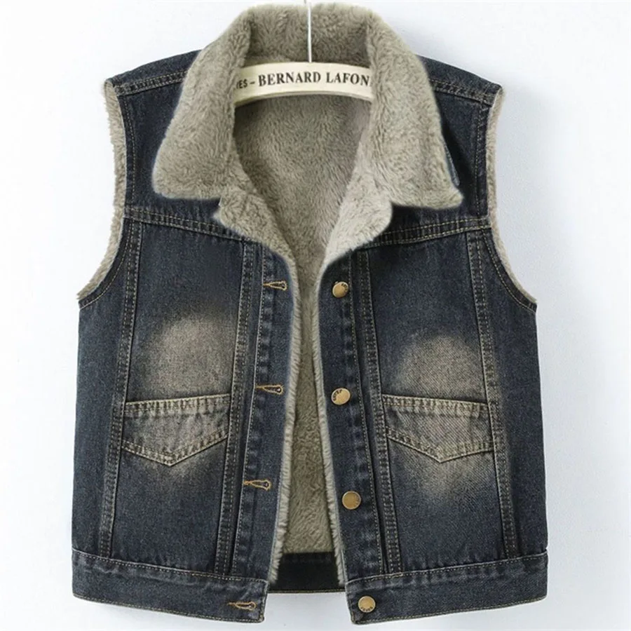 

Осень-зима, новая мода в стиле ретро плюс бархатный джинсовый жилет, женская короткая универсальная куртка без рукавов, тонкий женский жилет