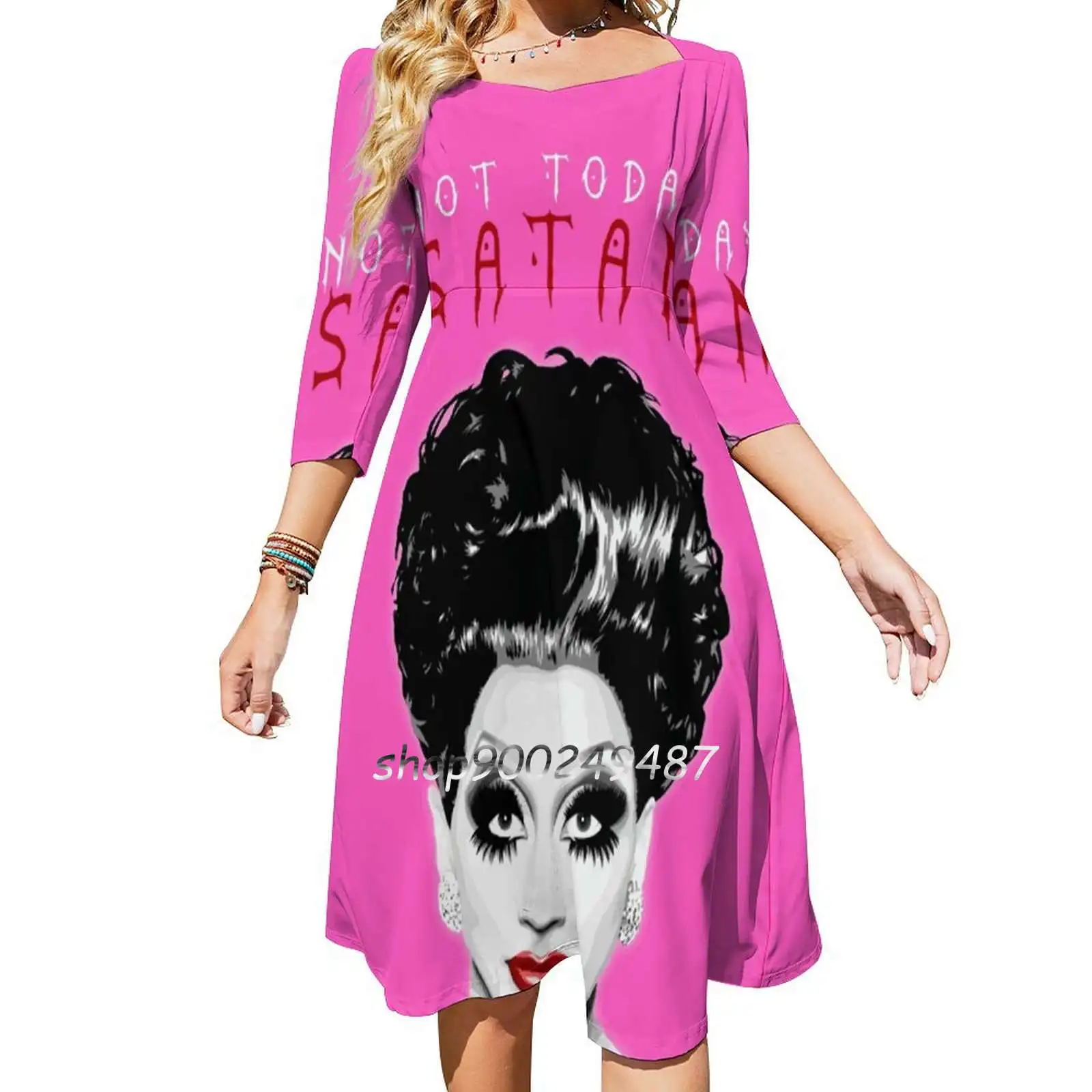 Bianca Del Rio Not Today Satan Women Spring Autumn Long Sleeve Dress Female Casual Dress Bianca Del Rio Drag Queen Not Today