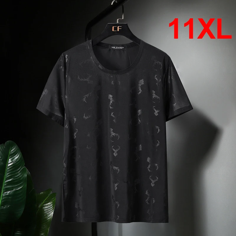 

Black T-shirts Men 2021 Summer Short Sleeve Tshirt Cool Big Size T Shirt Streetwear Fashion Tees Tops Plus Size 11XL HA103