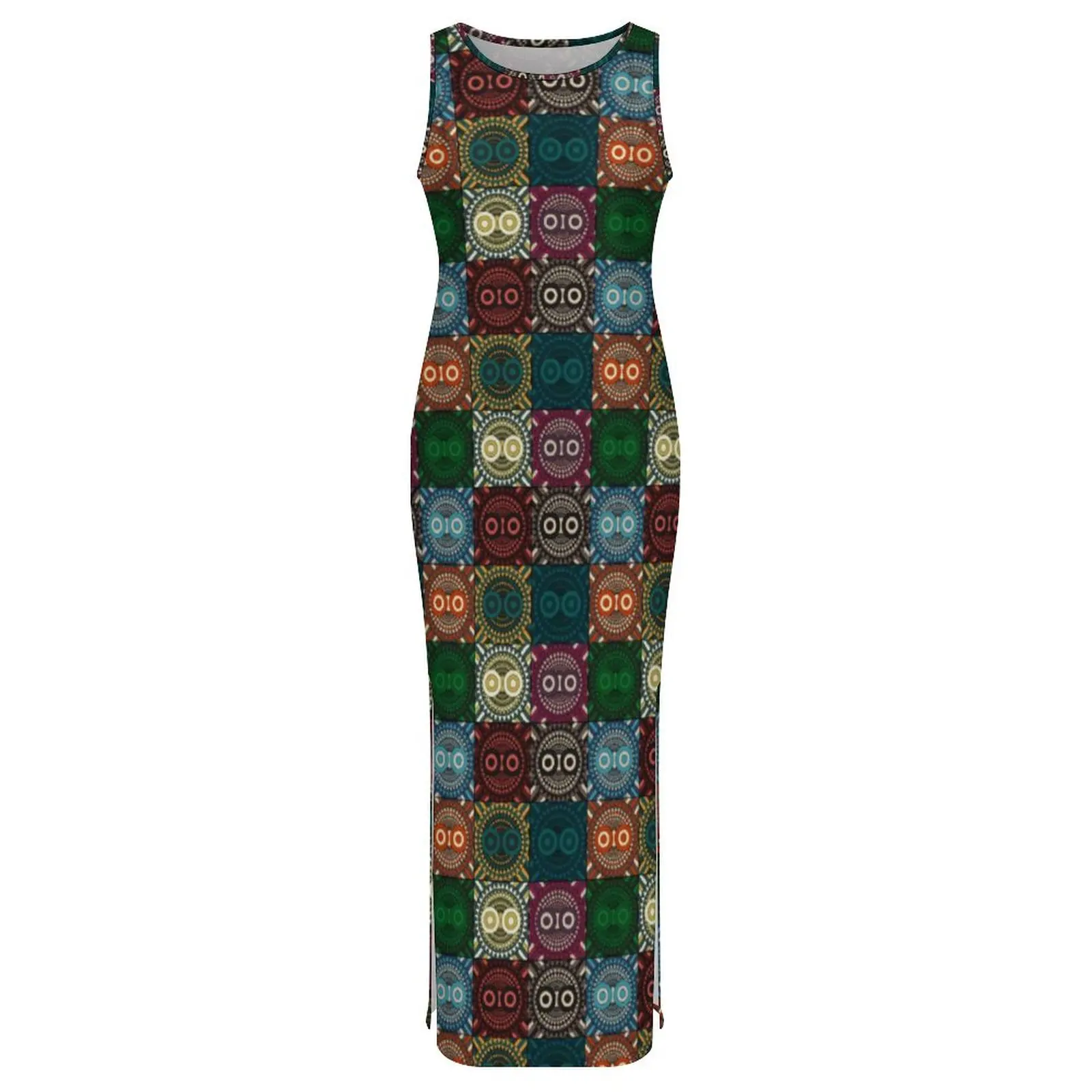 Doodle Owl Bodycon Dress Spring Cute Animal Print Trendy Maxi Dresses Woman Sleeveless Graphic Y2K Fashion Dress Big Size 4XL