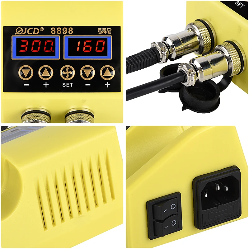 JCD 750W Soldering Station 2 in 1 LCD Digital display Rework Welding Station for cell-phone BGA SMD IC Repair Solder tools 8898