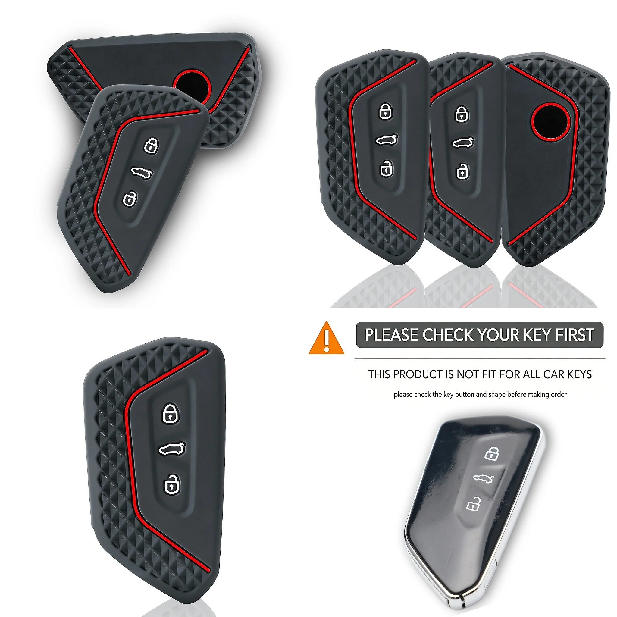 Car Key Case Cover Fob for VW Volkswagen/Golf 8 MK8 ID.3 ID.4 /Cupra/Skoda/Octavia A8/SEAT/Leon MK4 2020 2021/Formentor/Tarraco