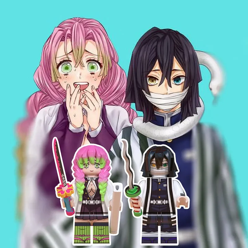 

Japanese Anime Demon Slayer Kamado Tanjiro Minifigure with Nichirin Blade Action Figure, Building Blocks, and Birthday Gifts.