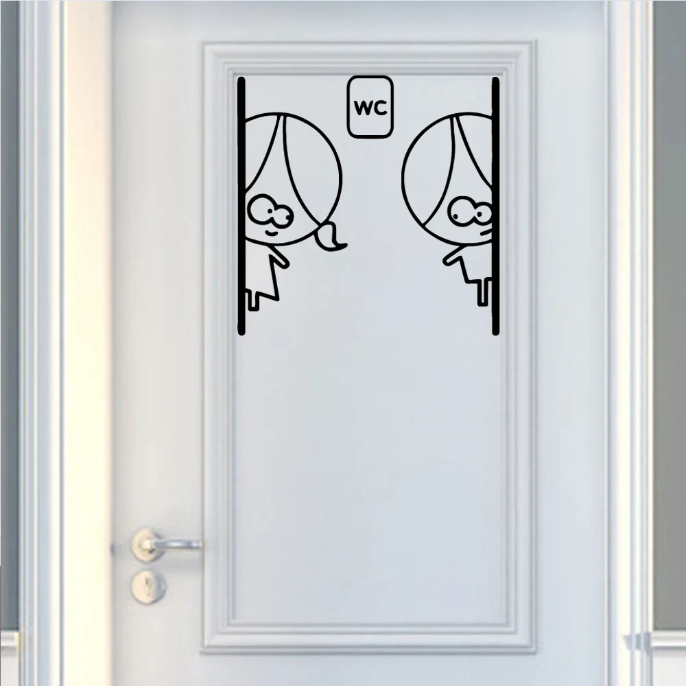 1 pc pretty toilet or WC Nursery Wall Stickers Vinyl Art Decals For bedroom bathroom washroom Home Decor Art Decor Wallpaper