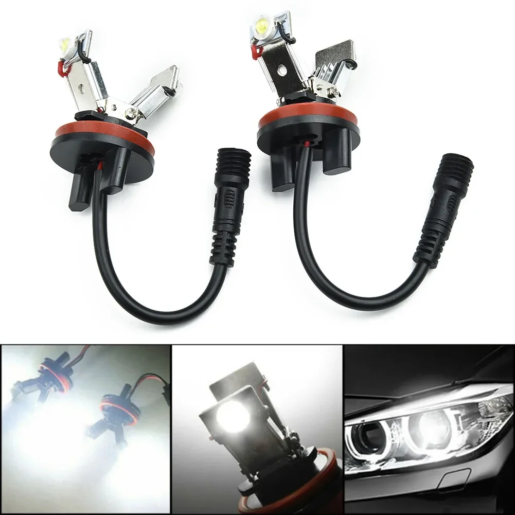 2PCS  H8 LED Angel Eyes Light Ring Headlight 6000K Super White Lights For BMW E87 E82 E90 E93 E70 E71 Z4 E92 X3 Ring Marker Bulb