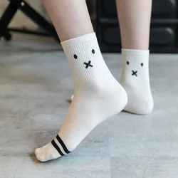 Socks Women Stripe Funny Socks Harajuku Japanese Style Balck And White Womens Cute Kawaii Socks Cotton Meias calcetines mujer