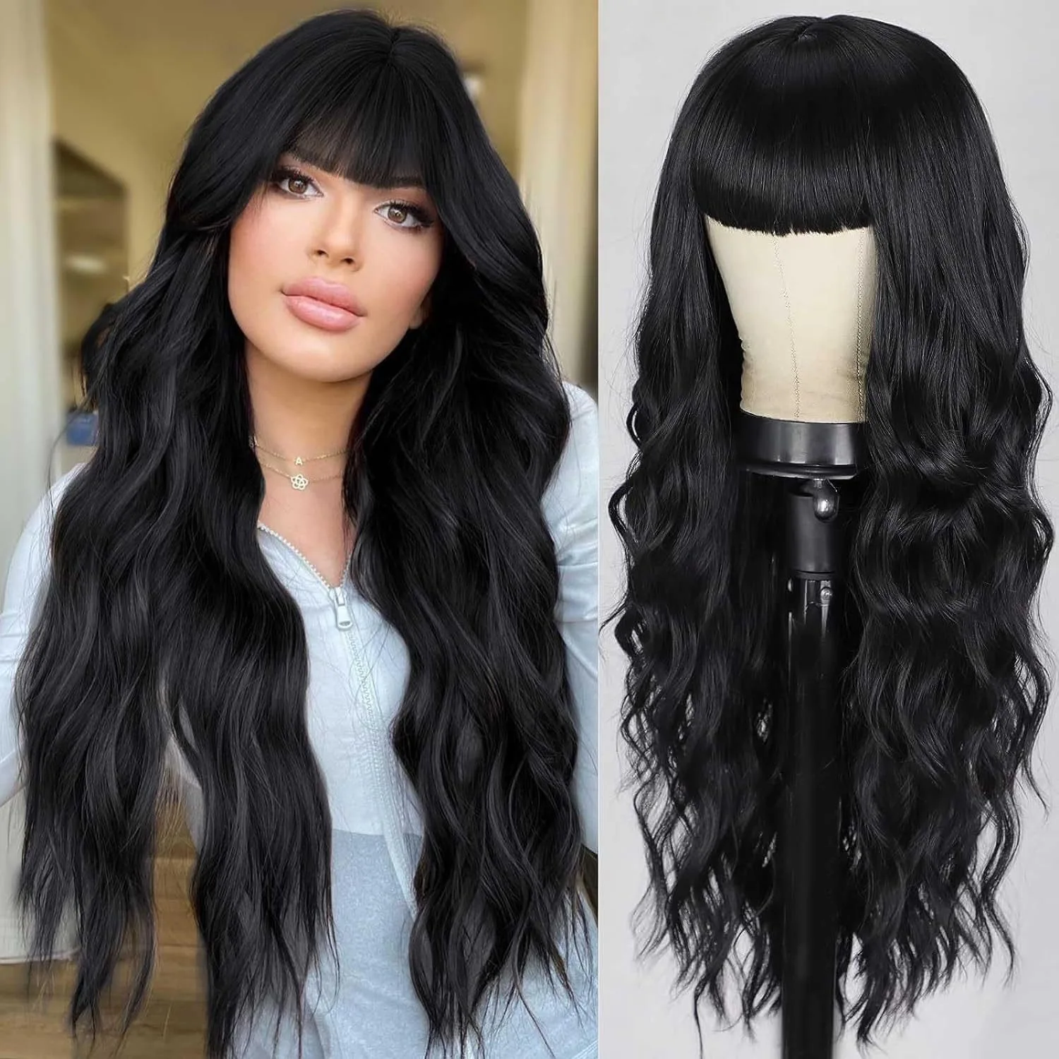 

Fashion Air Bangs Long Curly Wig Trend Qi Bangs Water Ripple Daily Wear