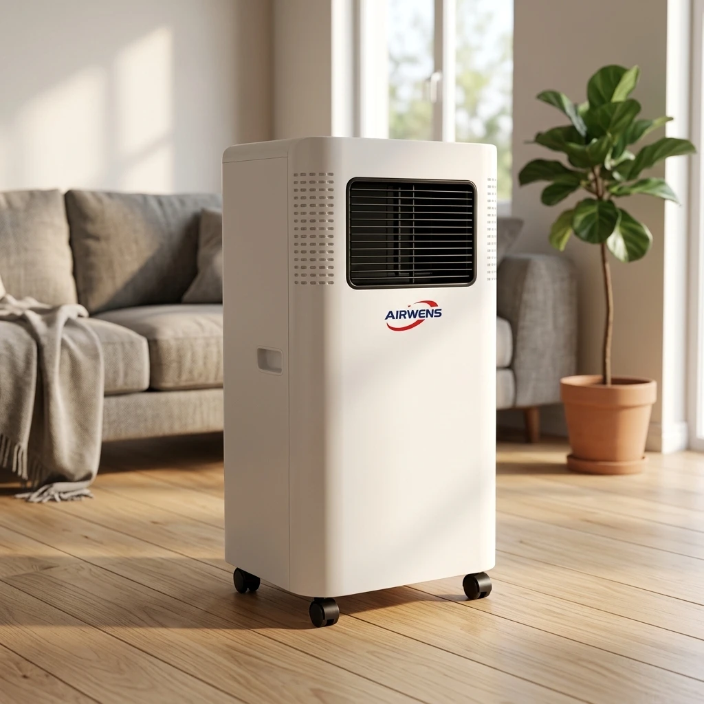 Airwens All Year Portable Air Conditioner 9000BTU Low Noise Energy-Saving Only Rolling Wheels Self-Cleaning Household Use