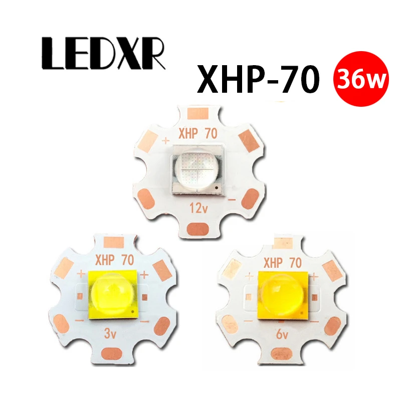 XHP70 LED wysokiej mocy 7070 ceramiczny 20/36W DC3V6V12V białe światło ciepłe białe niebieskie światło latarka reflektor reflektor konserwacja
