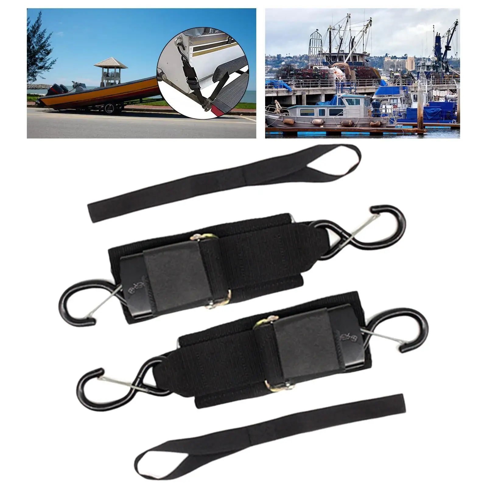 

2 шт. универсальные ремни для крепления лодки, простая установка, 37-177 см, регулируемые