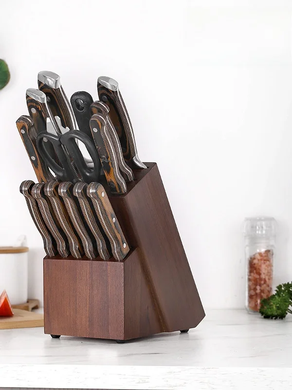 

Wooden Knife Holder 5-Piece Set Wood Knife Base Multi-Function Storage Ra Kitchen Knife Stand Utensil Storage Organizer