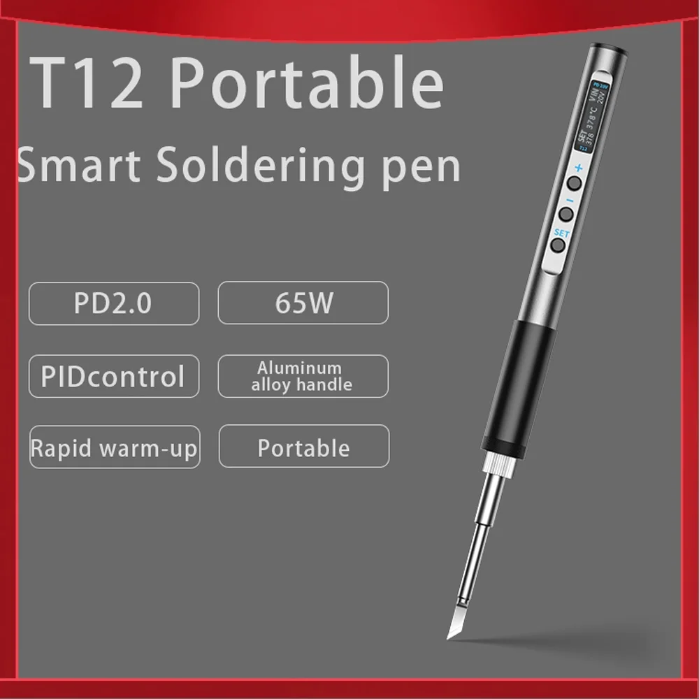 

Intelligent Electric Soldering Iron Portable 65W Soldering Station OLED Display Full Metal Housing with Temperature Adjustment