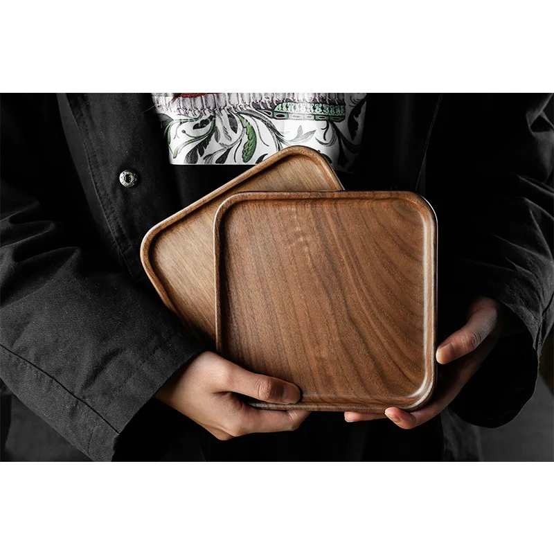 Solid Wood Tea Tray, Black Walnut, Small Size