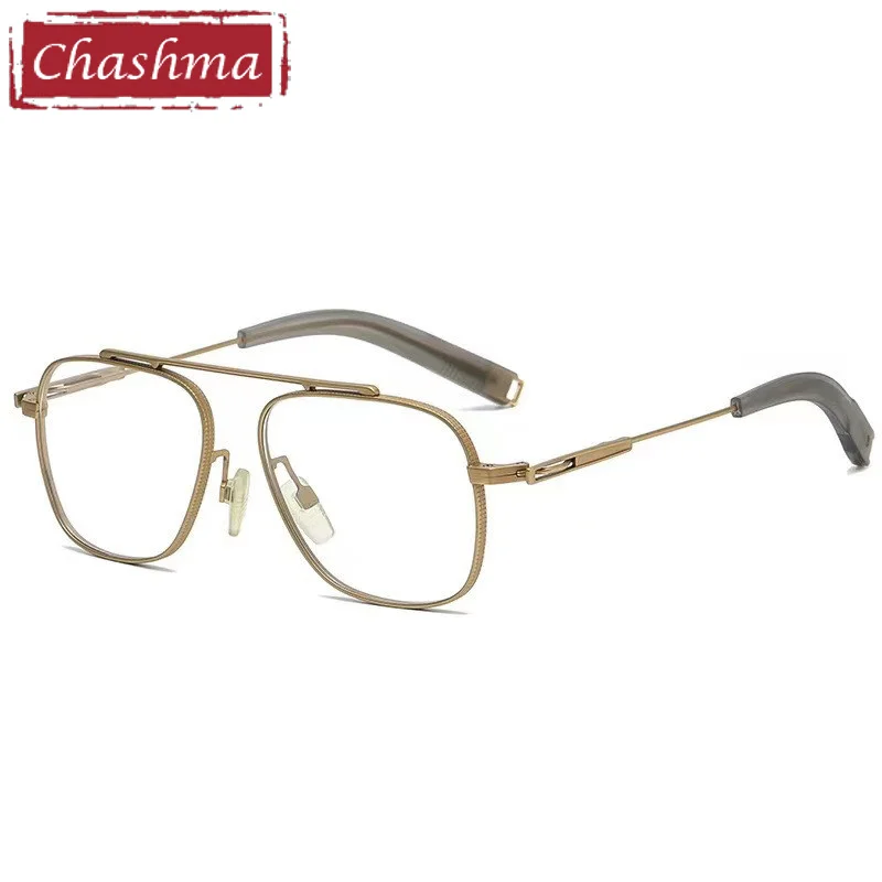 

Chashma Light Weight Eyeglasses Men Prescription Glasses Titanium RX Lenses Crystal Women Frame for Progressive Lenses