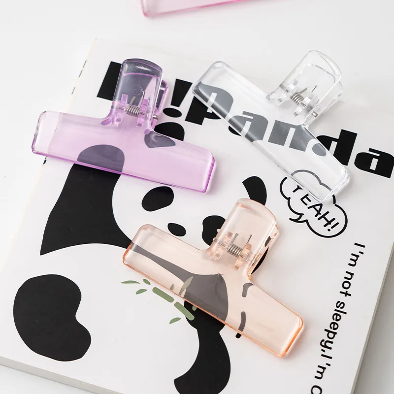 Colorful acrylic small clip, paper long tail clip, bill data sorting clip, office transparent simple swallowtail clip