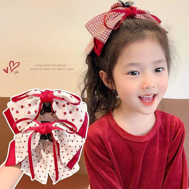 1 Piece Fashion Sweet Princess Hair Claw for Kids Kroean Cute Princess Bow Hair Crab Claw Clip Children Hair Styling Accessories